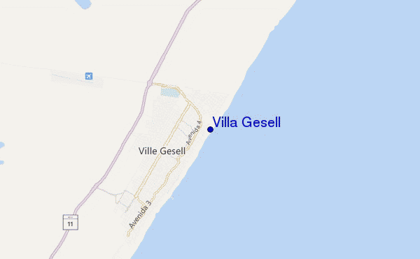locatiekaart van Villa Gesell