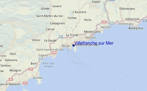 Villefranche sur Mer Location Map
