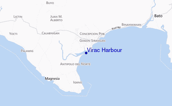 locatiekaart van Virac Harbour