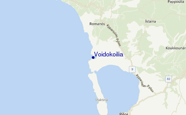 locatiekaart van Voidokoilia