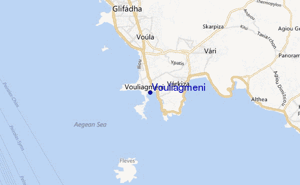 locatiekaart van Vouliagmeni