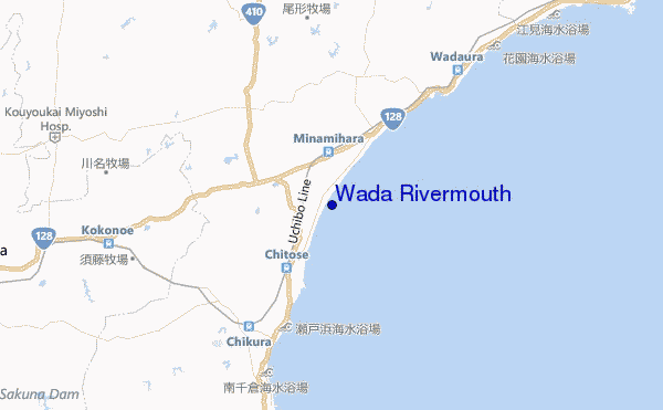 locatiekaart van Wada Rivermouth