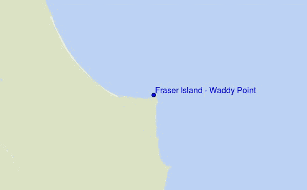 locatiekaart van Fraser Island - Waddy Point
