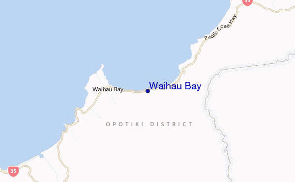 locatiekaart van Waihau Bay