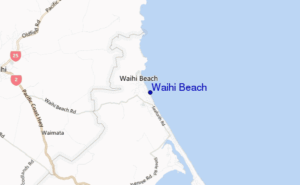 locatiekaart van Waihi Beach