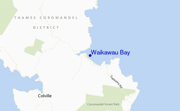 locatiekaart van Waikawau Bay