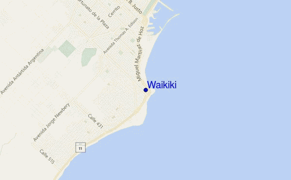 locatiekaart van Waikiki