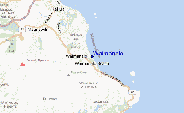 locatiekaart van Waimanalo