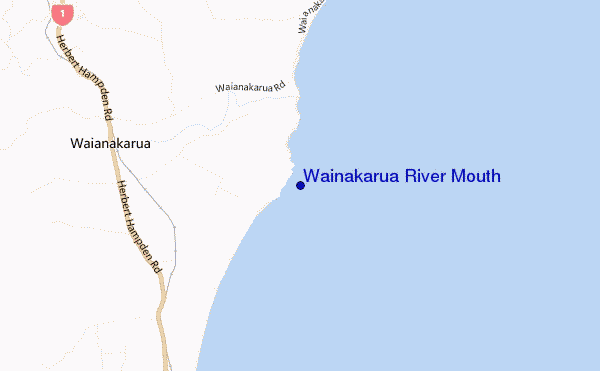 locatiekaart van Wainakarua River Mouth