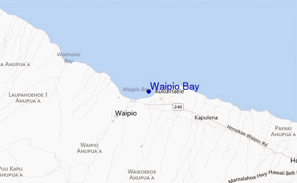 locatiekaart van Waipio Bay