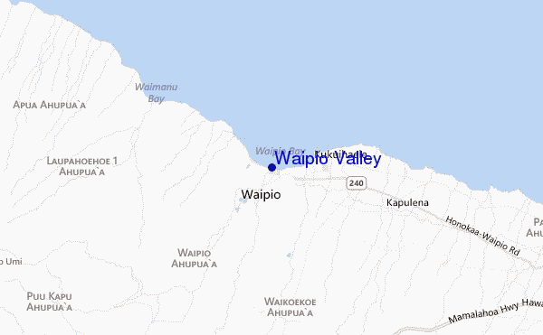 locatiekaart van Waipio Valley