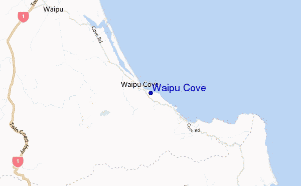 locatiekaart van Waipu Cove