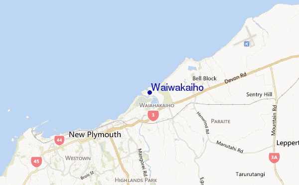 locatiekaart van Waiwakaiho