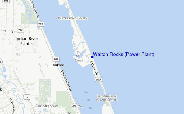 locatiekaart van Walton Rocks (Power Plant)