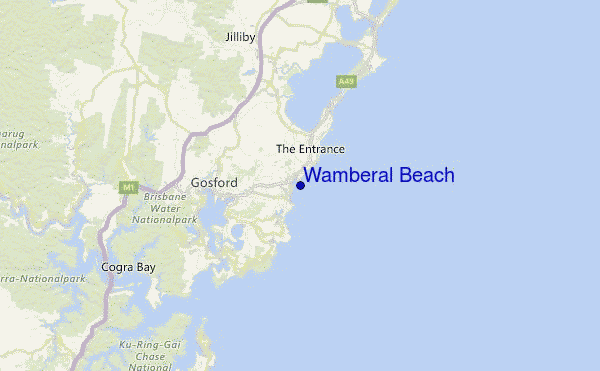 Wamberal Beach Location Map