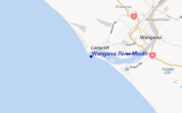 locatiekaart van Wanganui River Mouth