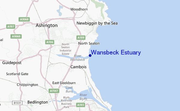 locatiekaart van Wansbeck Estuary