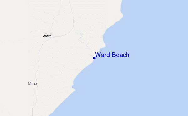locatiekaart van Ward Beach