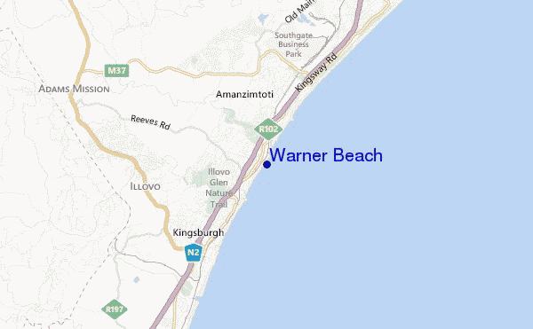 locatiekaart van Warner Beach