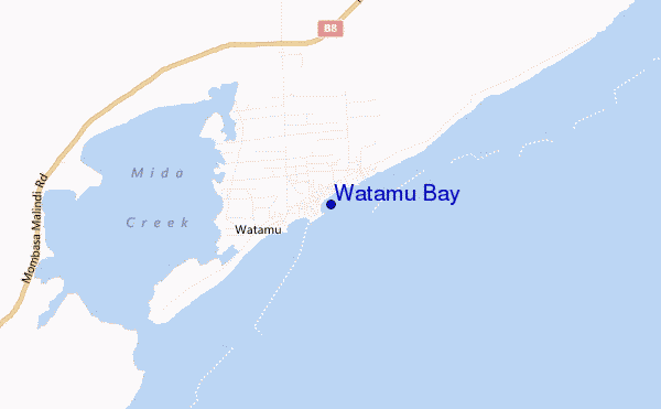 locatiekaart van Watamu Bay