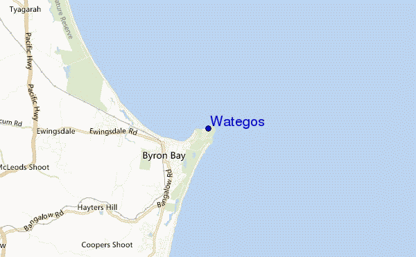 locatiekaart van Wategos