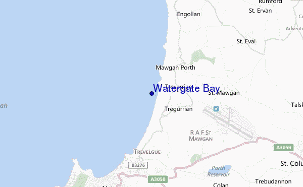locatiekaart van Watergate Bay