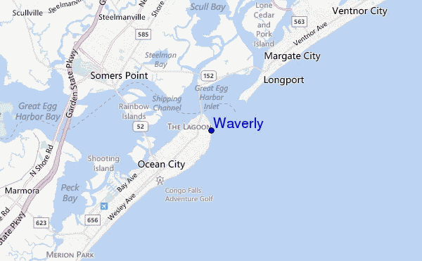 locatiekaart van Waverly