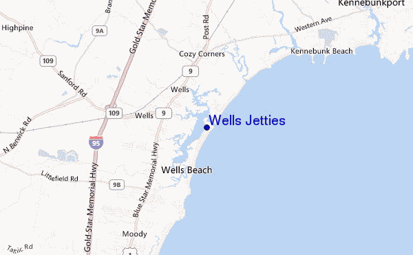 locatiekaart van Wells Jetties
