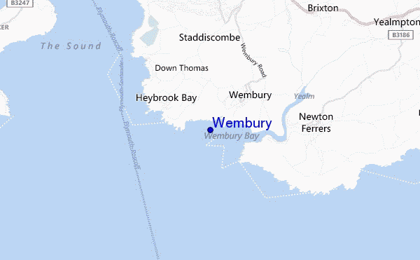 locatiekaart van Wembury