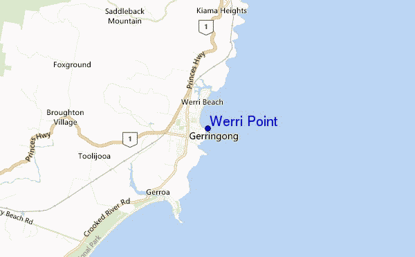 locatiekaart van Werri Point