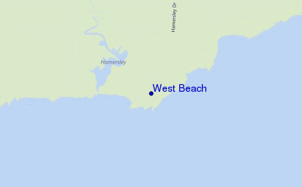locatiekaart van West Beach