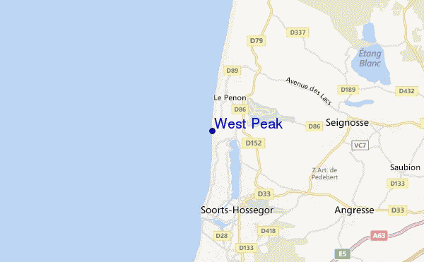 locatiekaart van West Peak
