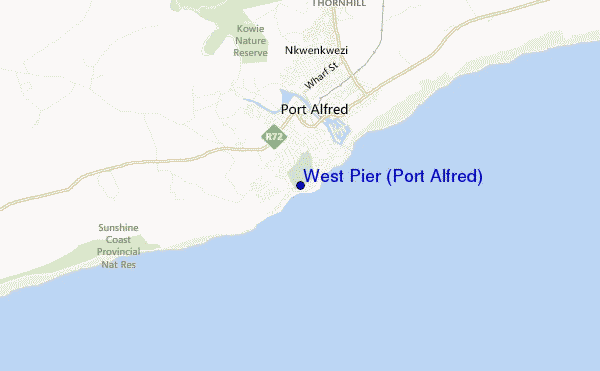 locatiekaart van West Pier (Port Alfred)