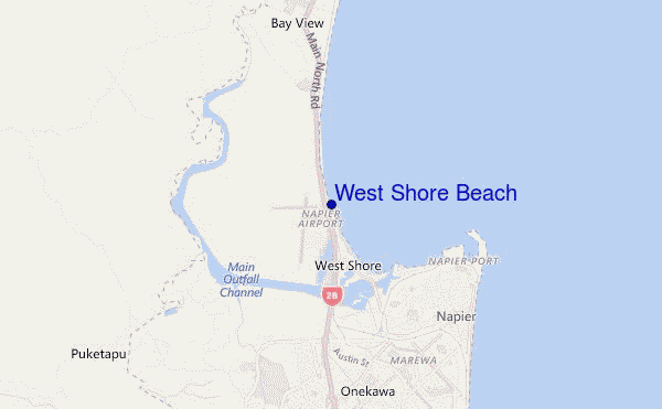 locatiekaart van West Shore Beach