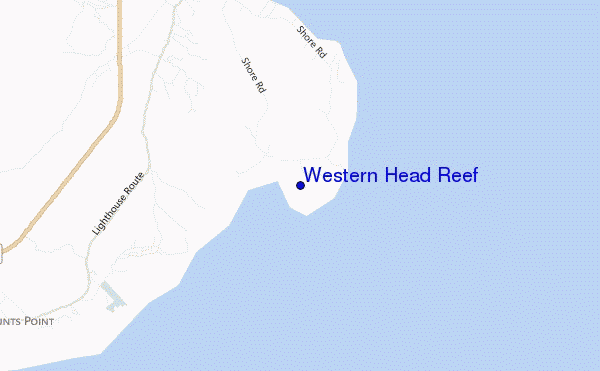 locatiekaart van Western Head Reef
