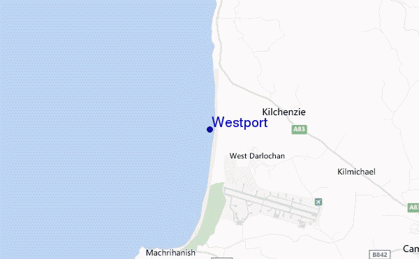 locatiekaart van Westport