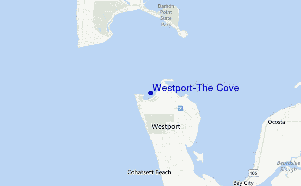 locatiekaart van Westport-The Cove