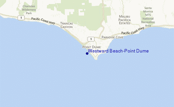 locatiekaart van Westward Beach/Point Dume