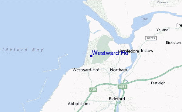 locatiekaart van Westward Ho