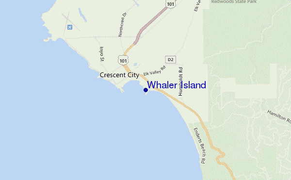 locatiekaart van Whaler Island