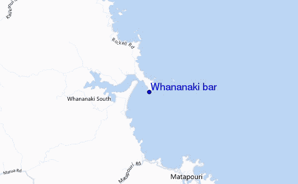 locatiekaart van Whananaki bar