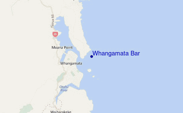 locatiekaart van Whangamata Bar