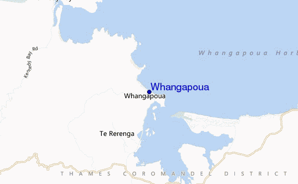 locatiekaart van Whangapoua