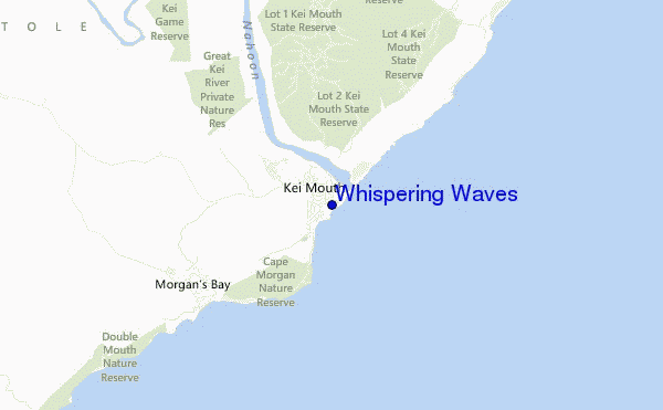 locatiekaart van Whispering Waves