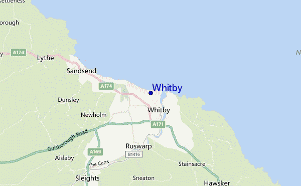 locatiekaart van Whitby