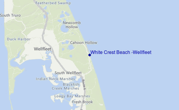locatiekaart van White Crest Beach (Wellfleet)