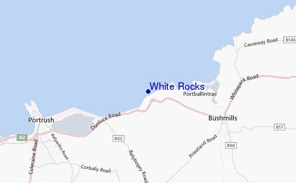 locatiekaart van White Rocks