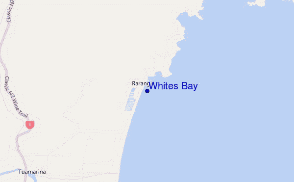 locatiekaart van Whites Bay