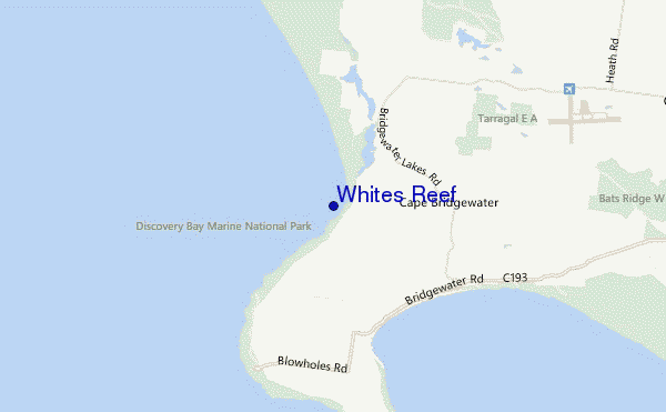 locatiekaart van Whites Reef