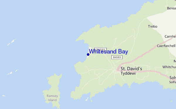 locatiekaart van Whitesand Bay